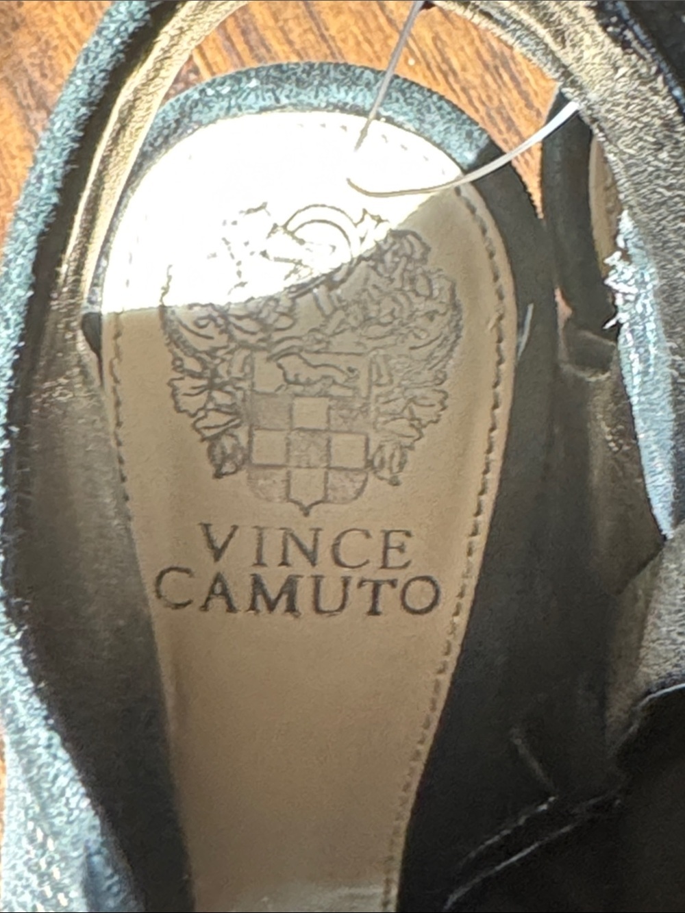 Vince Camuto Black Suede Peep-Toe Block Heel Booties - Picture 3 of 6